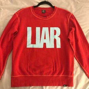Uniqlo SprzNY Red LIAR Crewneck Sweater | Small